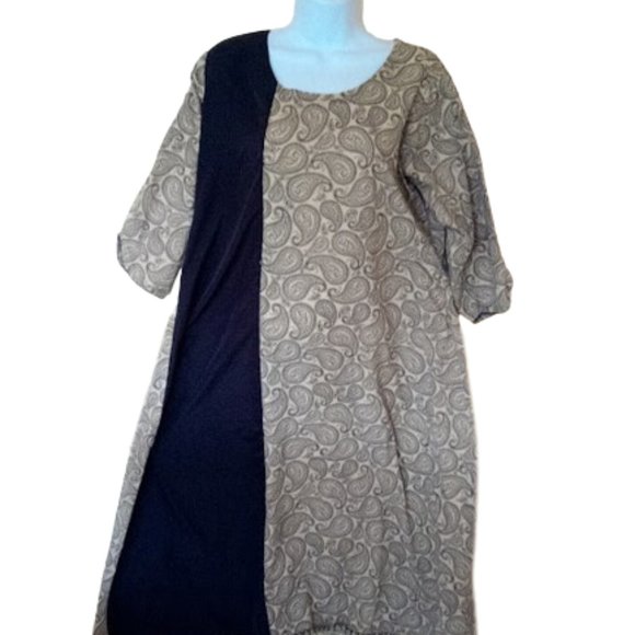 Pale Yellow and Black Authentic Indian Dress Size XXL Fits XL - Picture 1 of 6